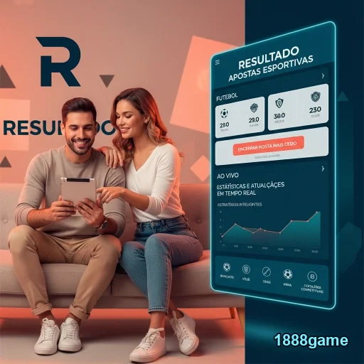 Casal analisando resultados de apostas no 1888game.