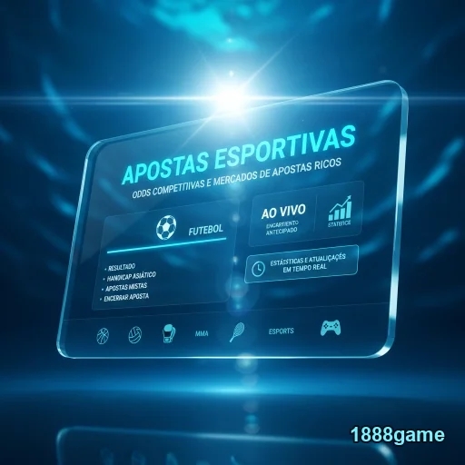 Tela de apostas esportivas na 1888game com focos em futebol.