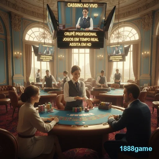 Ambiente de cassino ao vivo com dealers no 1888game.
