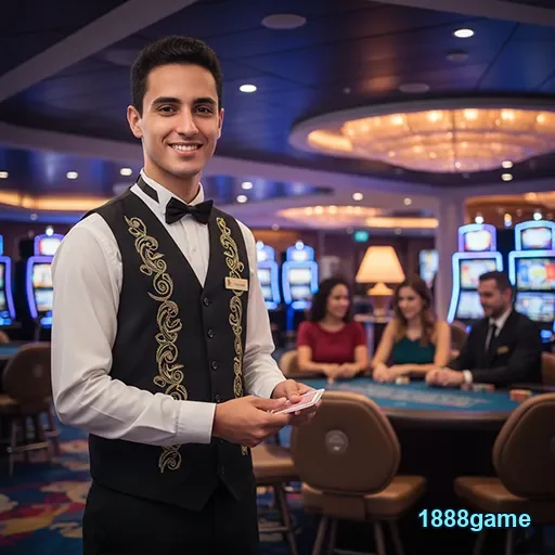 Dealer ao vivo em cassino VIP no 1888game.