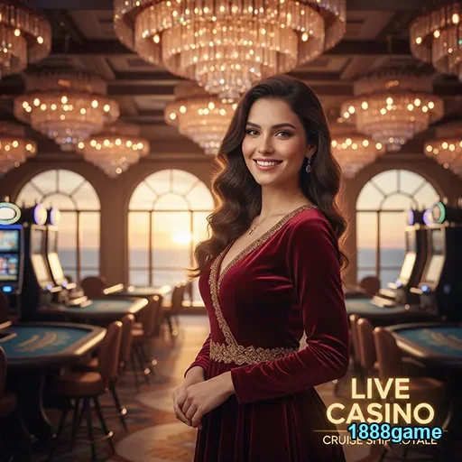 Modelo em ambiente de cassino ao vivo do 1888game.