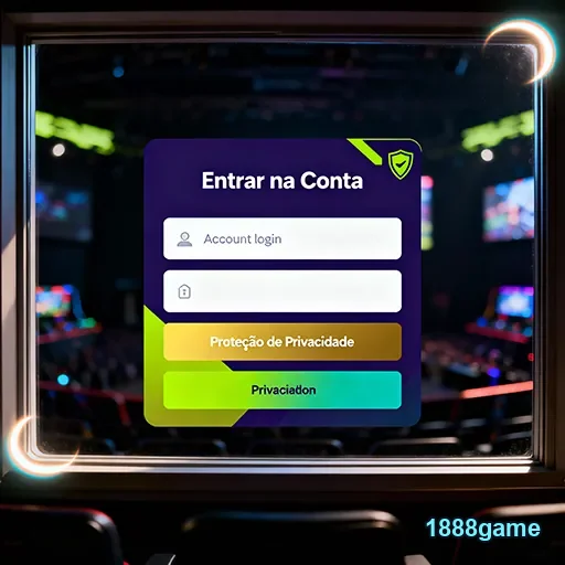 Tela de login do 1888game com destaque para segurança.