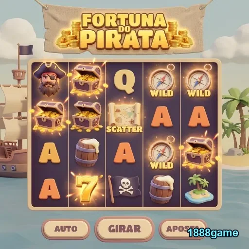 Tela do jogo Fortuna do Pirata na plataforma 1888game.