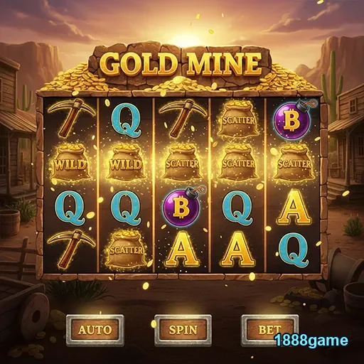 Tela do jogo Gold Mine no aplicativo 1888game com slots.