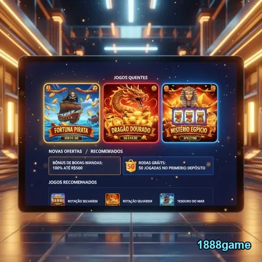 Tela do 1888game mostrando Fortuna Pirata e Dragão Dourado.