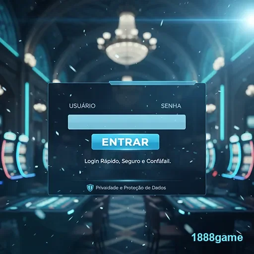 Tela de login da 1888game com campos de usuário e senha.
