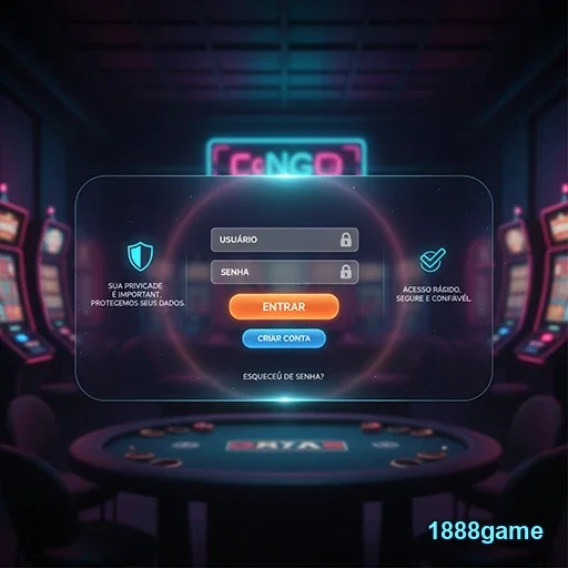 Tela de entrada da 1888game em um cassino ao vivo.