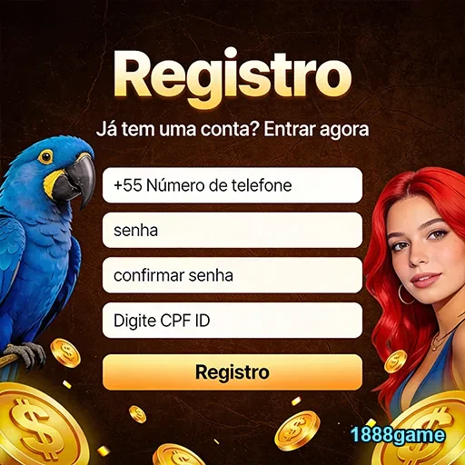 Imagem do registro no 1888game com opções para criação de conta.