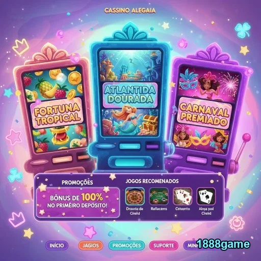 Slot machines VIP da 1888game com temática colorida.