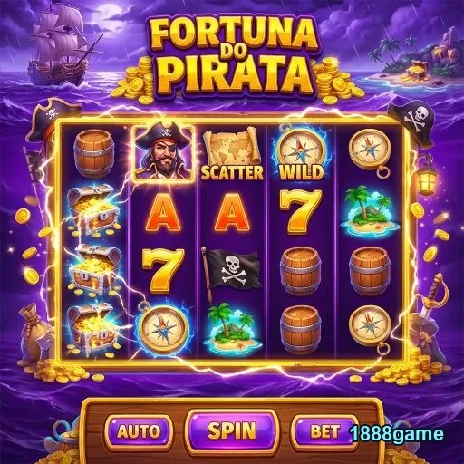 Interface do jogo 'Fortuna do Pirata' na 1888game.